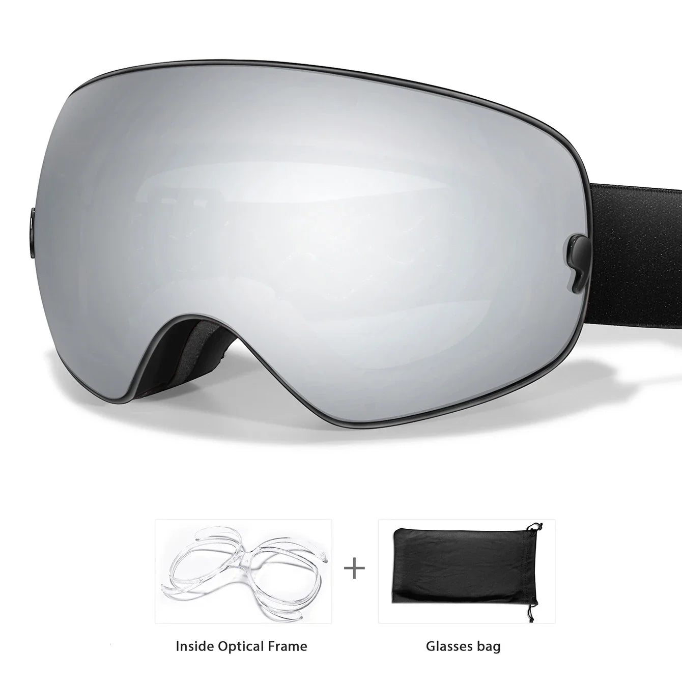 Unisex UV400 Anti Fog Ski Goggles With Polycarbonate Tpu Frame